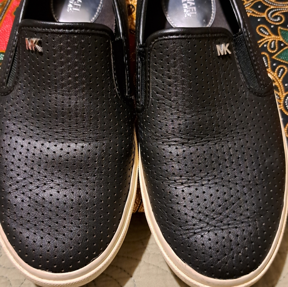 Michael Kors Black Perforated Slip-On Loafers - 7.5M
